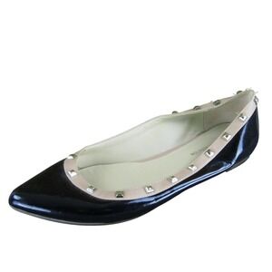 BCBGeneration Pl-Ana-X Flat Synthetic Womens Size 7.5‎ Black Studded Pointed Toe